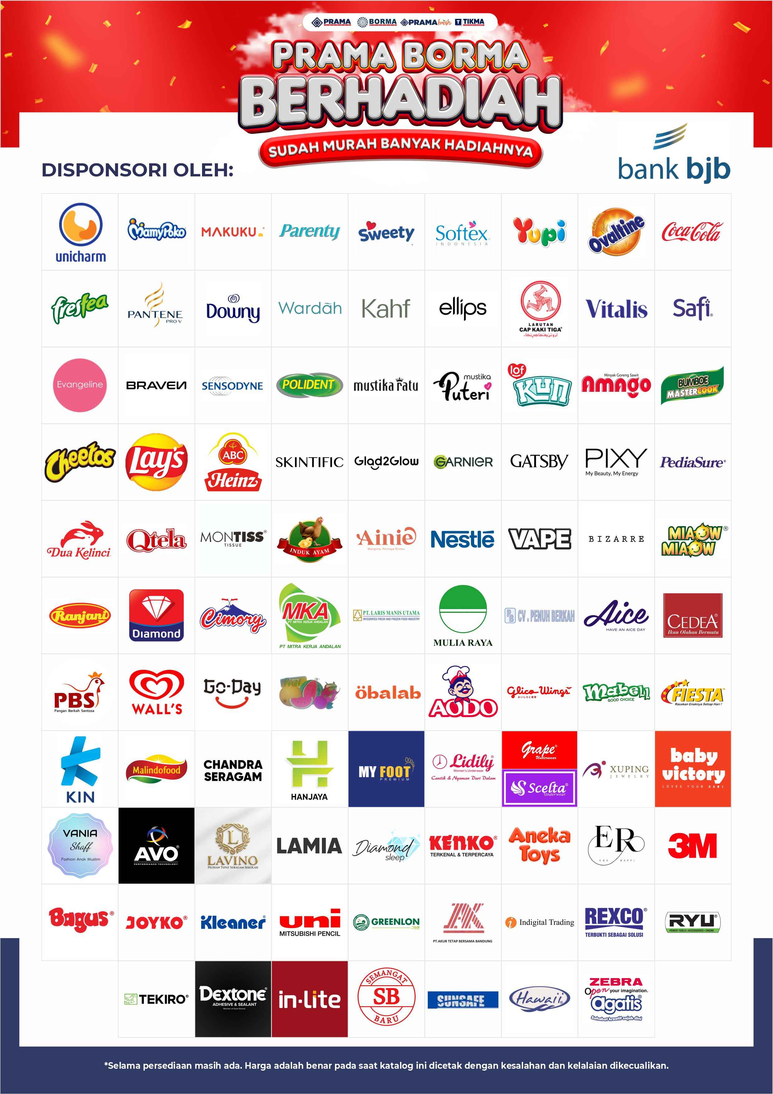 Daftar Sponsor Prama Borma Berhadiah 2026 – Unicharm MamyPoko Wardah Cheetos Rexco Tekiro RYU dan lainnya