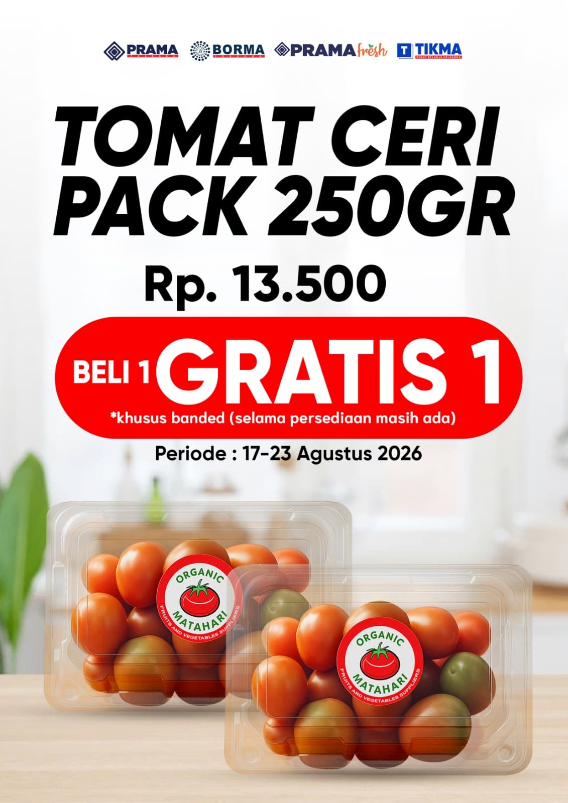 Promo TOMAT CERI PACK 250GR