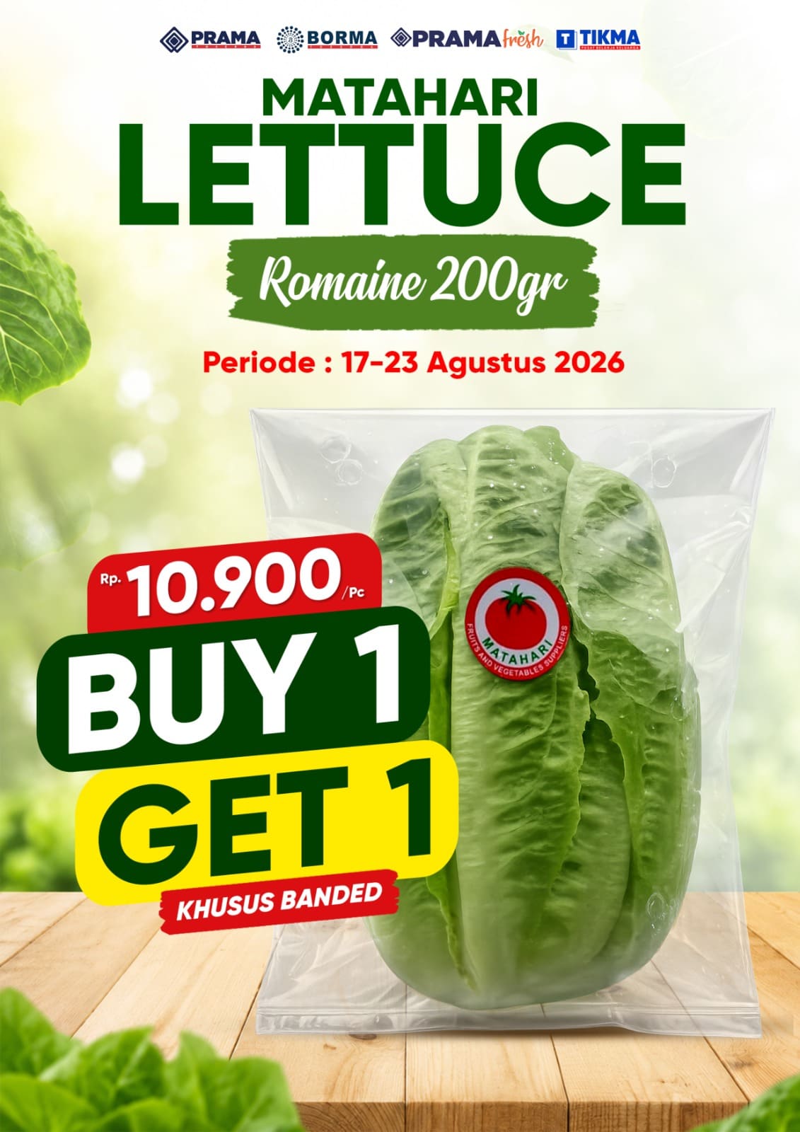 Promo LETUCE ROMAINE 200GR